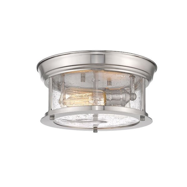 Z-Lite Sonna 2 Light Flush Mount, Brushed Nickel And Clear Seedy 727F10-BN - main